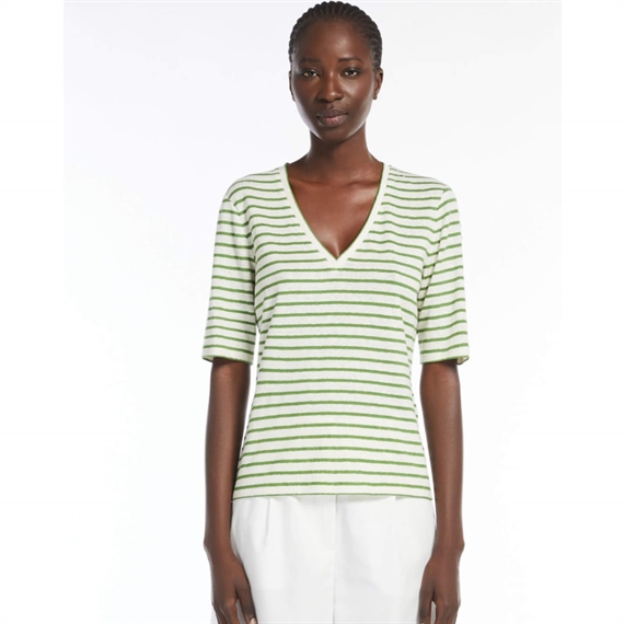 Weekend Max Mara Opzione Bluse, Green Pinstripe